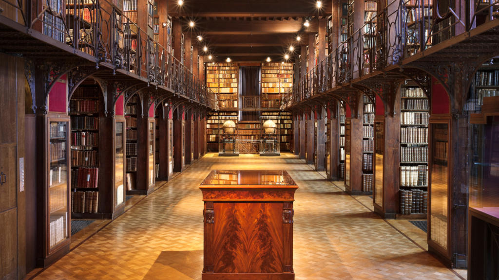 Background image of the heritage library in Antwerp